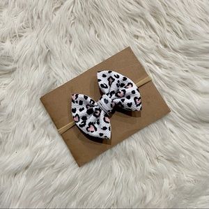 Cheetah Hearts Clip In or Bow on Nylon